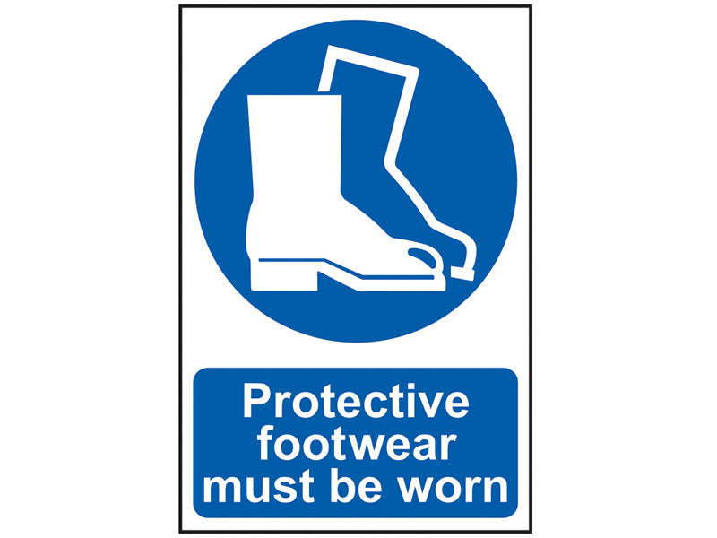 Scan SCA0016 Protective Footwear Must Be Worn - PVC Sign 200 x 300mm
