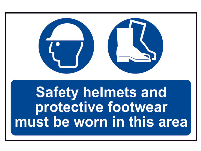Scan SCA4001 Safety Helmets & Footwear To Be Worn - PVC Sign 600 x 400mm