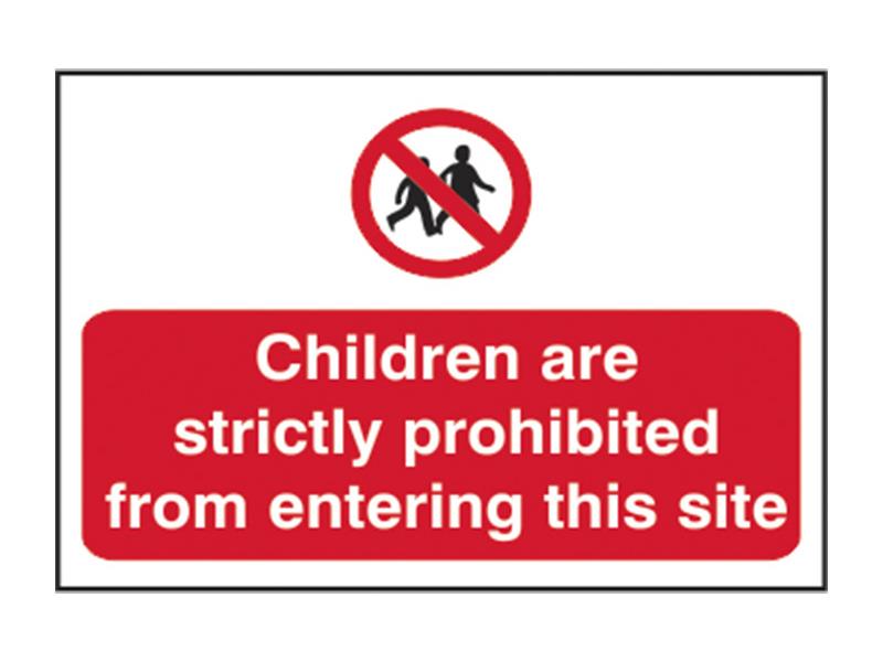 Scan SCA4054 Children Prohibited From Entering Site - PVC Sign 600 x 400mm