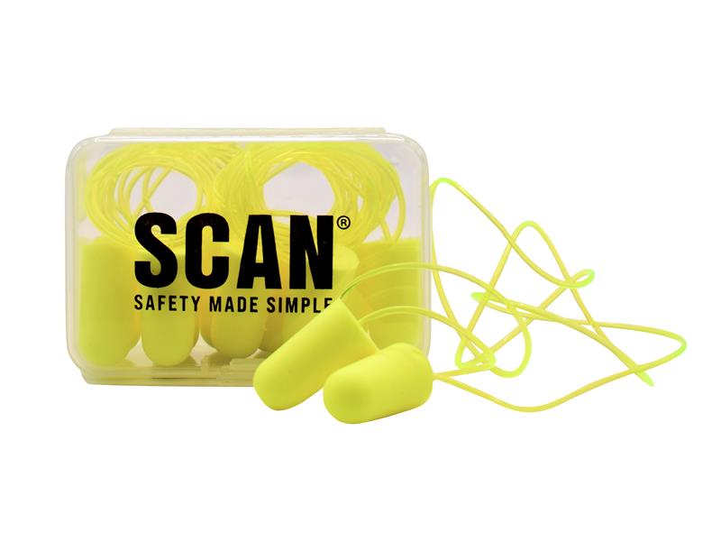 Scan SCAPPEEARPLC Foam Earplugs & Cord (6 Pairs)