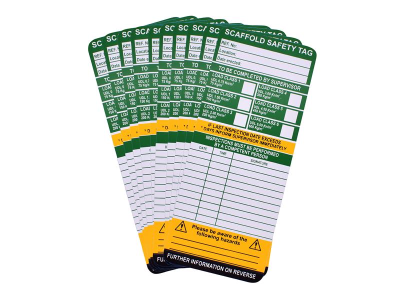 Scan SCASCAFTAGI Scaffold Tag Inserts Pack Of 10