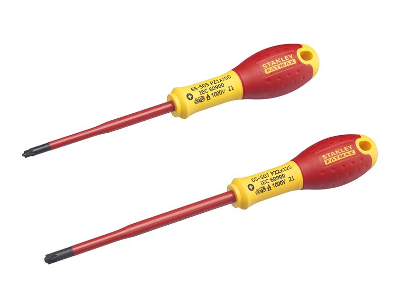 STANLEY® STA062649 FatMax® VDE Insulated Borneo PZ Scewdriver Set, 2 Piece
