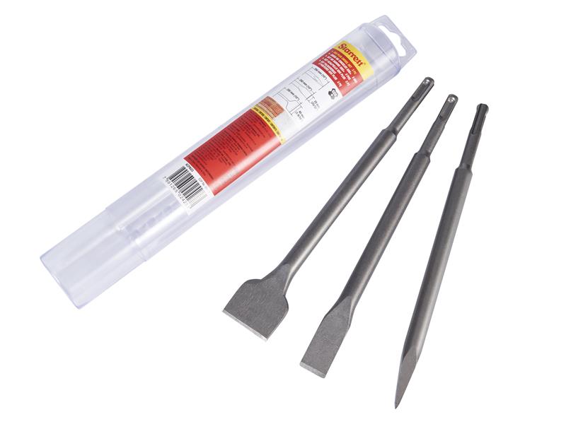 Starrett STRKCPK03 SDS Plus Chisel Set, 3 Piece
