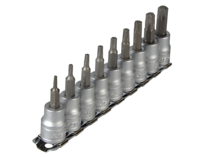 Teng TENM3813TX M3813TX Socket Clip Rail Set of 9 External TORX 3/8in Drive
