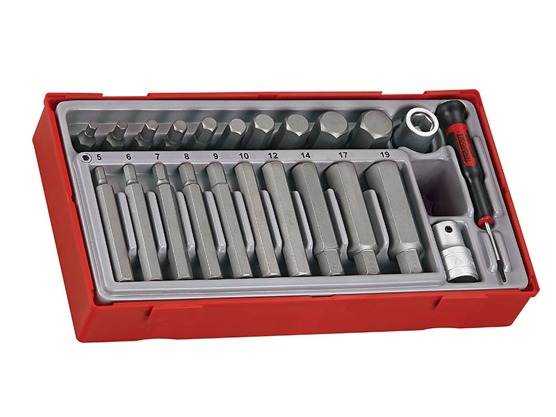 Teng TENTTHEX23 TTHEX23 Metric Hex Bit Socket Set, 23 Piece - 1/2in Drive