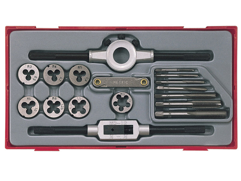 Teng TENTTTD17 TTTD17 Rethreading Tap & Die Set, 17 Piece