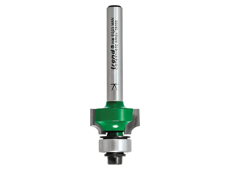 Trend TREC07814TC CraftPro Round Over Two Flute Cutter, 1/4in Shank