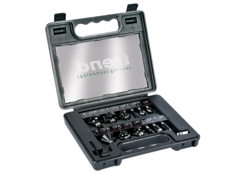 Trend TRESETSS8TC SS8TC 1/4in TCT Router Bit Starter Set, 12 Piece