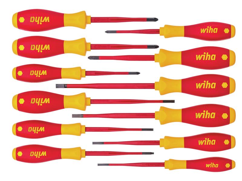 Wiha WHA41003 SoftFinish® electric slimFix Screwdriver Set, 12 Piece