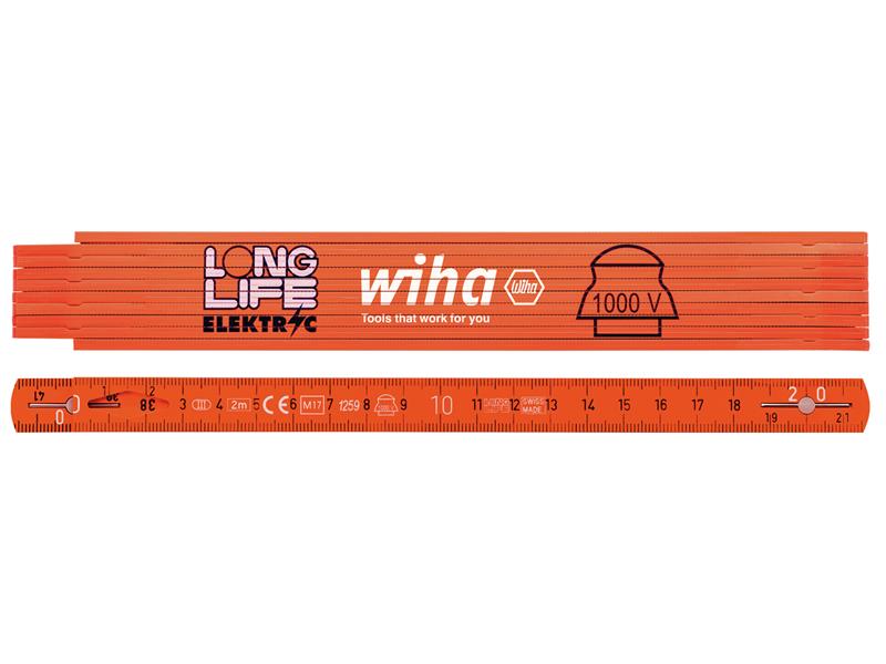 Wiha WHA42068 Longlife® Electrician's Folding Ruler 2m