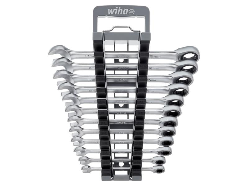 Wiha WHA44665 Ring Ratchet Spanner Set, 12 Piece